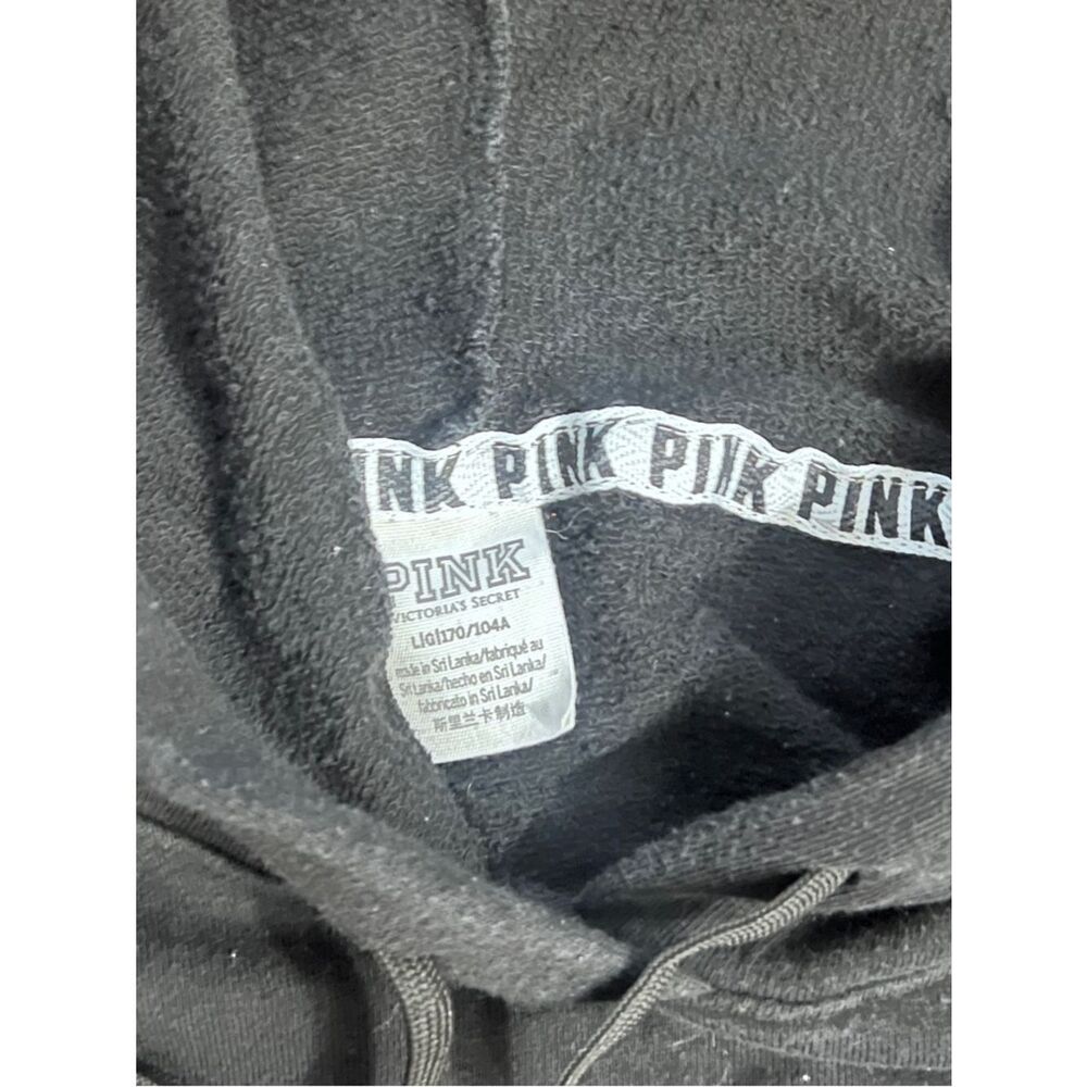 Victoria's Secret Pink Dog Hoodie Black HTF Large - Picture 4 of 4